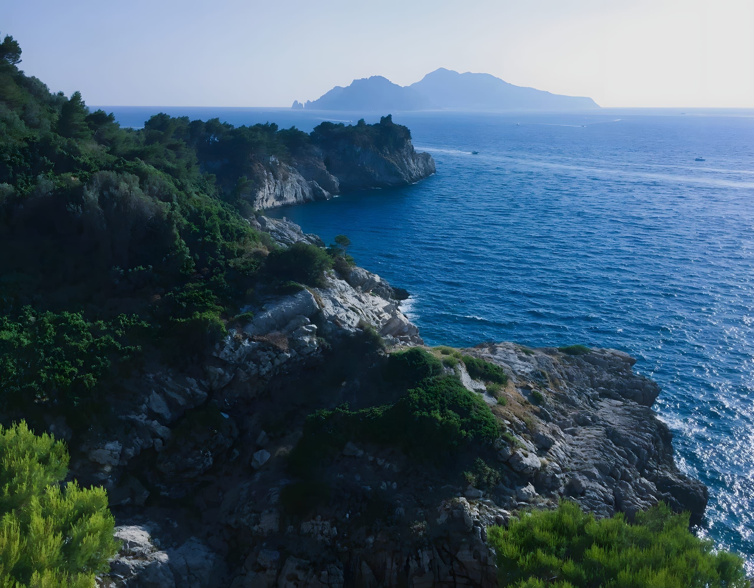 The coast of Massa Lubrense with Capri on the horizon